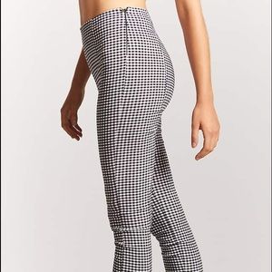 Checkered pattern stretchy pants